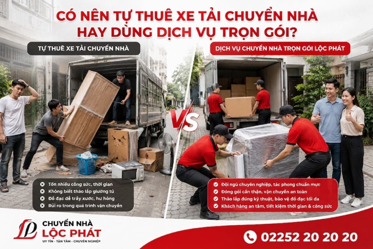 Có nên tự thuê xe tải chuyển nhà hay dùng dịch vụ trọn gói?