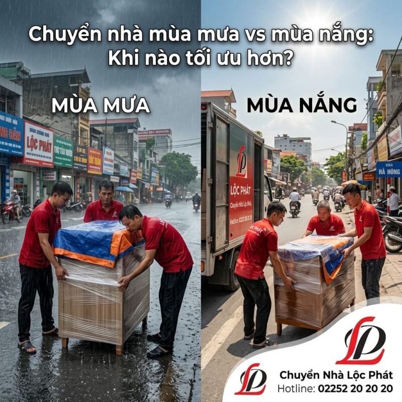 Chuyển nhà mùa mưa vs mùa nắng: Khi nào tối ưu hơn?