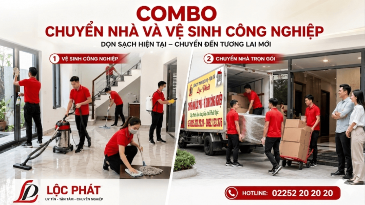 combo chuyển nhà và vệ sinh công nghiệp