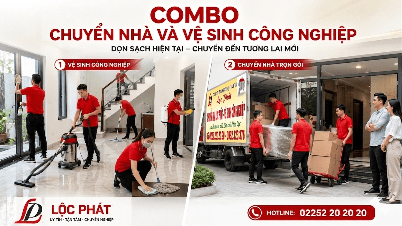 combo chuyển nhà và vệ sinh công nghiệp